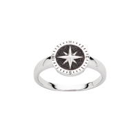 DUR Schmuck Ring KOMPASSROSE 2.0 Lavasand Silber 925/- rhodiniert (R5972)