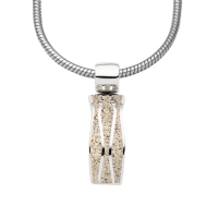 DUR Schmuck Anhänger WELLE 2.0 Strandsand Silber 925/- rhodinert (P4453)