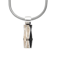 DUR Schmuck Anhänger WELLE 2.0 Strandsand/Lavasand Silber 925/- rhodinert (P4456)