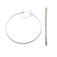 DUR Schmuck Creole Strandsand Rund 42,3mm, Silber 925/- rhodiniert (O5542)