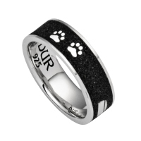 DUR Schmuck Ring LUCKY DOG 2.0 Lavasand Silber 925/- rhodiniert  (R5595)