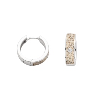 DUR Schmuck Creole NORDLICHT Strandsand Zirkonia, Silber 925/- rhodiniert (O5564)