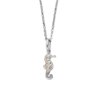 DUR Schmuck Kette SEEPFERD Strandsand Silber 925/- rhodiniert 45cm (K2984)