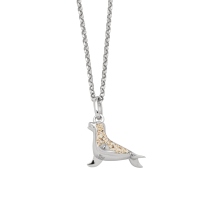 DUR Schmuck Kette SEEHUND Strandsand, Silber 925/- rhodiniert 45cm (K3004)