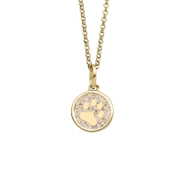 DUR Schmuck Kette LUCKY DOG Strandsand, Silber 925/- vergoldet 45cm (K2940)