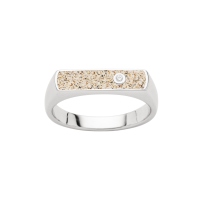 DUR Schmuck Ring NORDLICHT Strandsand/Zirkonia, Silber 925/- rhodiniert (R6006)