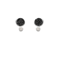 DUR Schmuck Ohrstecker POLARSTERN 2.0 Lavasand, Zirkonia, Silber 925/- rhodiniert (O5607)