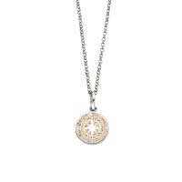 DUR Schmuck Kette KOMPASS 2.0 Strandsand Silber 925/- rhodiniert 42cm (K2668)