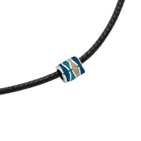 DUR Schmuck Kette STRANDWELLEN, Strandsand/blauer Steinsand, Silber 925/- rhod. 50cm (K3061)