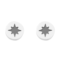 Dur Schmuck Ohrstecker KOMPASS 2.0 Silber 925/- oxidiert (O5684)