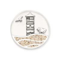 DUR Schmuck Element Strandwellen PILSUMER LEUCHTTURM Strandsand, Silber 925/- rhod. (F407)