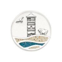 DUR Schmuck Element Strandwellen PILSUMER LEUCHTTURM Strandsand / Kyanit, Silber 925/- rhod. (F408)