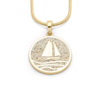 DUR Schmuck Anhänger AHOI Strandsand, Silber 925/- vergoldet 20mm (P4852)