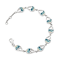 Dur Armband STRANDWELLEN DROP Strandsand / Steinsand, Silber 925/- 17,5cm + 3cm Verlängerung (A1972)
