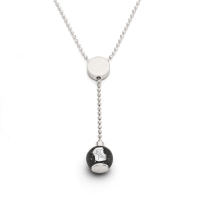 DUR Schmuck Y-Kette OSTSEE mit Lavasand Bead, Silber 925/- rhodiniert, 42cm K2571