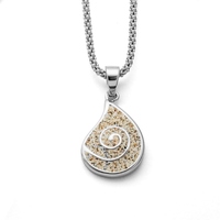 DUR Schmuck Anhänger Spirale oval Strandsand, Silber 925/-(P3003)