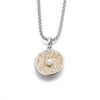 DUR Schmuck Damen Anhänger *Strandsand/Perle* Silber 925/- rhodiniert (P2992)