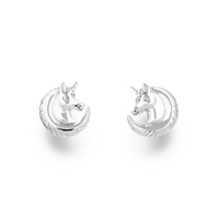 DUR Schmuck Ohrstecker Einhorn Sterling Silber 925/- rhodiniert (O4877)