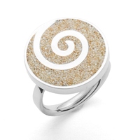 DUR Schmuck Ring Spirale Strandsand, Silber 925/- (R4676) - Gr.G variabel