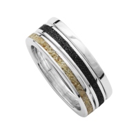 DUR Schmuck Ring Marina Strandsand, Lavasand Silber 925/-(R4707)